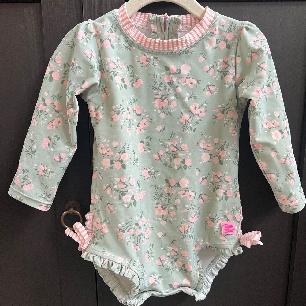 RuffleButts Long Sleeve Bathing Suit Toddler Girl Size 18-24 mos